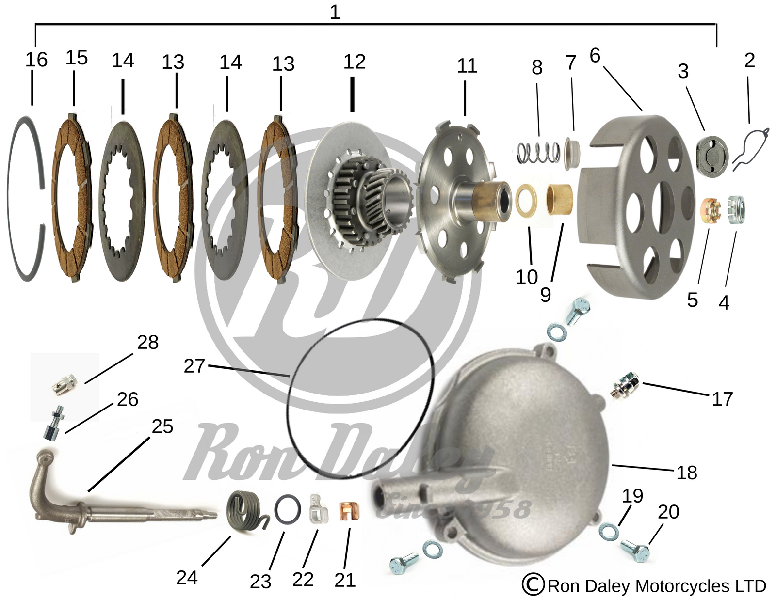 11387 - Kit 7 Clutch Springs Vespa PX 200 - Rainbow - Part - PX 125 T5