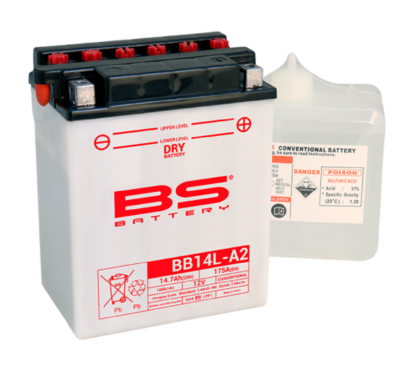 BS Battery BB14L-A2 12V 14.7Ah (YB14L-A2)