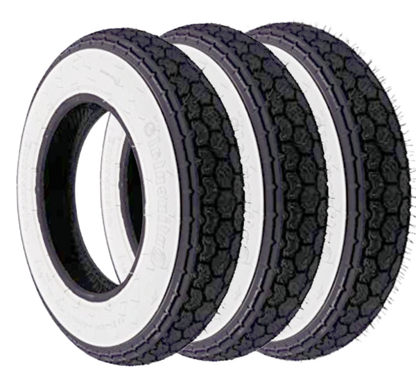 Continental White Wall Tyre K62 3.50x10 TL 59J reinforced (3 Tyre Deal)