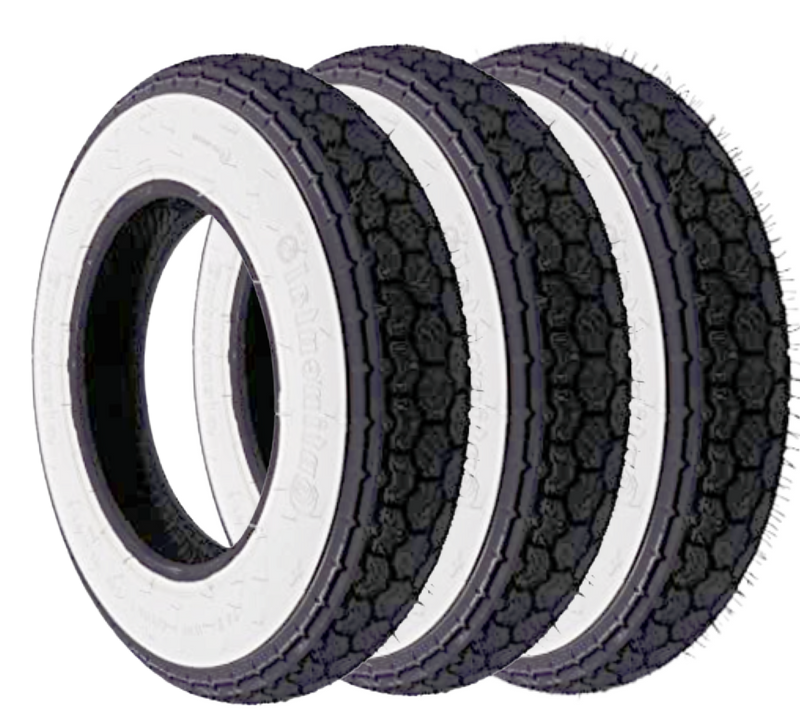 Continental White Wall Tyre K62 3.50x10 TL 59J reinforced (3 Tyre Deal)