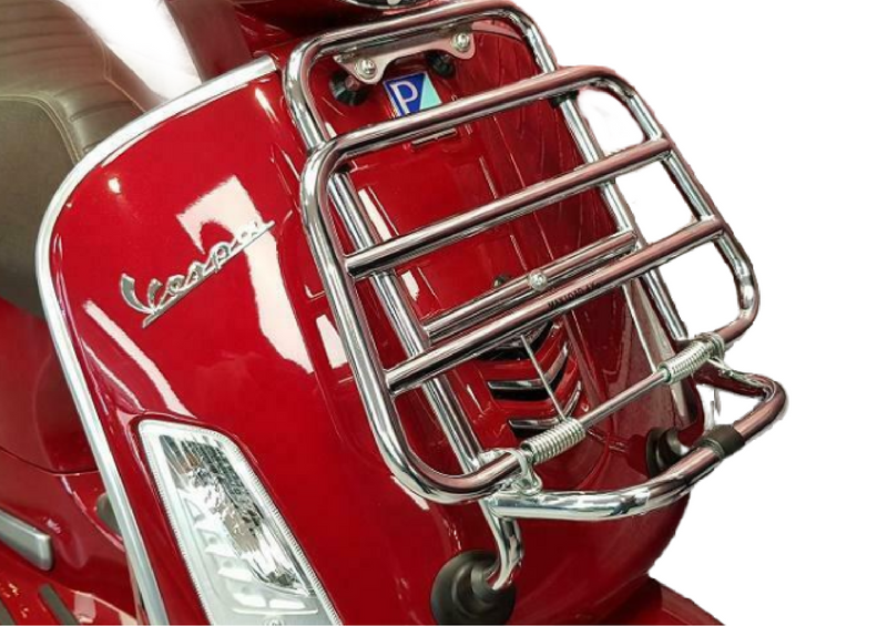 Scooters Chrome Rack Piaggio Vespa GTS/GTV Front Folding Rack Chrome
