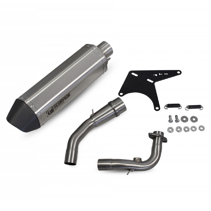 Scorpion Vespa GTS 125 iGET (2017-2019) EURO 4 Brushed Stainless Exhaust